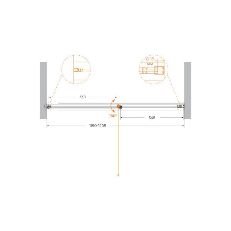 Душевая дверь URBAN-B-12 Cezares URBAN-B-12-150-C-CR