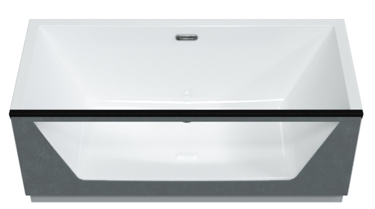 Ванна отдельностоящая 1Marka NEO 170*75 1 стекло (принт бетон)