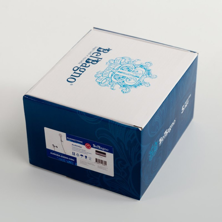 Смеситель для душа в комплекте с ручным душем, шлангом и держателем Cezares AURORA-ESDM-CRM