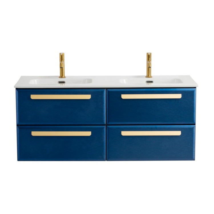 База под раковину подвесная с четырьмя выкатными ящиками для раковины с двумя чашами Cezares ECO-CER-N-1200-4C-SO-2-BL