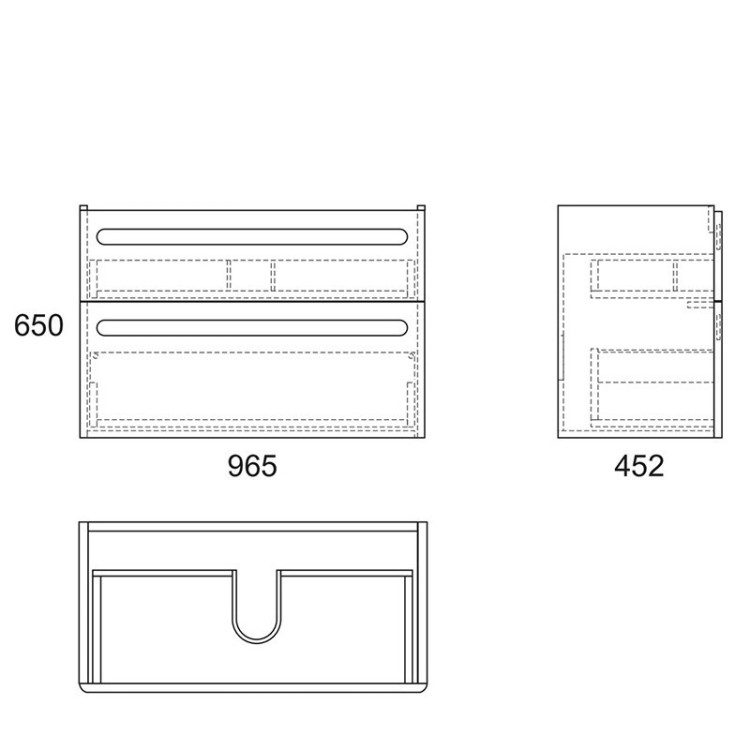 Тумба под раковину Owl 1975 Otalia 100 с 2 ящиками