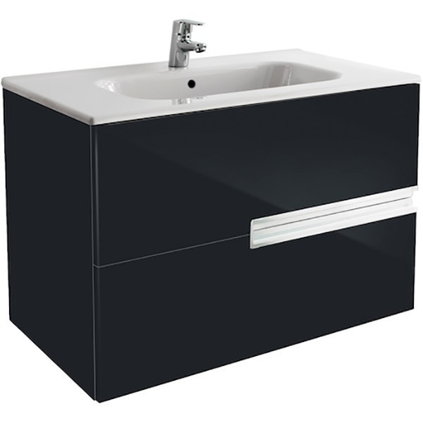 Тумба под раковину Roca Victoria Nord Black Edition 80 подвесная 2 ящика