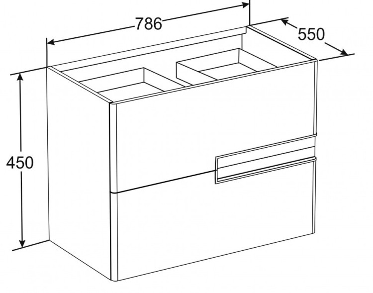 Тумба под раковину Roca Victoria Nord Black Edition 80 подвесная 2 ящика