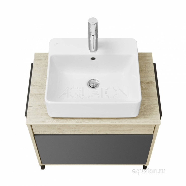 Тумба под раковину Aquaton Лофт Урбан 65 серый графит, дуб орегон 1A254001LQX60