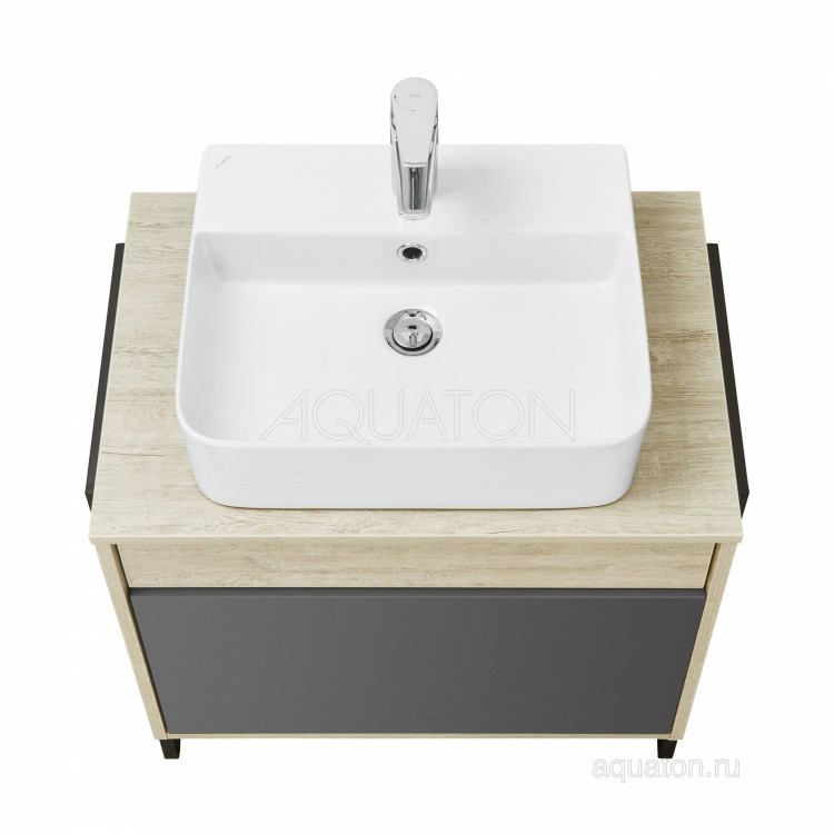 Тумба под раковину Aquaton Лофт Урбан 65 серый графит, дуб орегон 1A254001LQX60