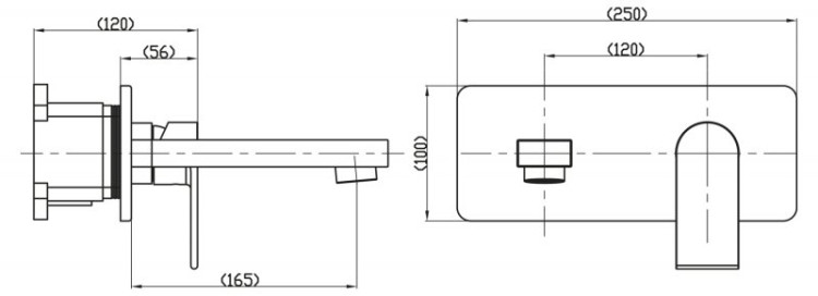 Встраиваемый смеситель для раковины BelBagno NOV-BLVM-IN