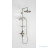 Душевая стойка с внешним термостатом на 2 выпуска, верхняя лейка 9', НИКЕЛЬ [H401-ARC]