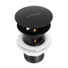 Донный клапан с системой Клик-клак с переливом, чёрный матовый BelBagno BB-SAT-NERO
