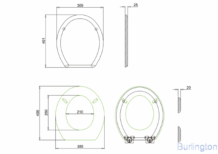 Сиденье на унитаз, цвет Тёмно оливковый, НИКЕЛЬ