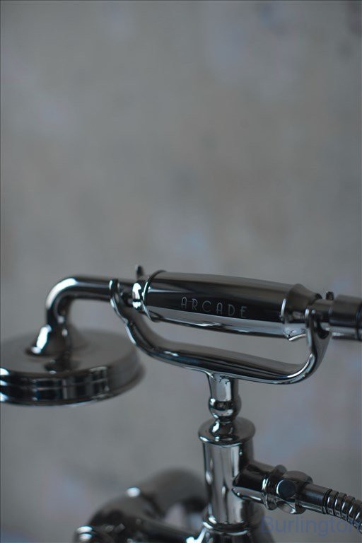 Смеситель для ванны набортный, ручки - крестики, никель [ARC18]