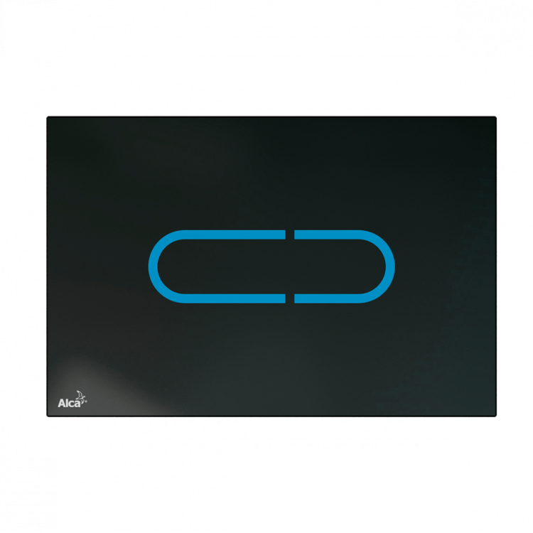 Кнопка управления бесконтактная для скрытых систем инсталляции Slim с подсветкой, стекло-черный Alcadrain NIGHT LIGHT-1-SLIM