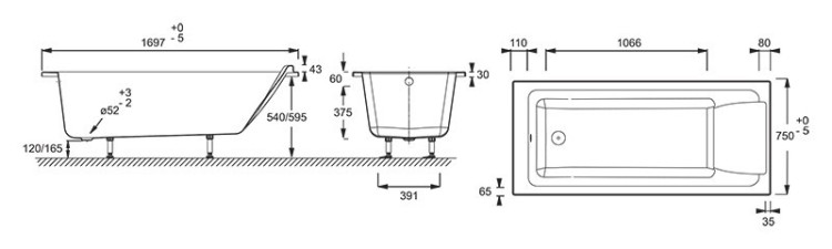 Акриловая ванна Jacob Delafon Sofa 170x75 E60515RU-01
