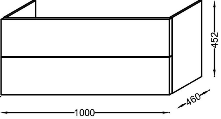 Мебель для раковины-столешницы 100 см, фактурный дуб Jacob Delafon VOX EB2076-R1-E16