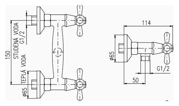 Смеситель для душа Rav Slezak Morava retro MK380.5SM