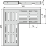 Решетка для дренажного углового желоба 100 мм, нержавеющая сталь Alcadrain ADZ-R321R