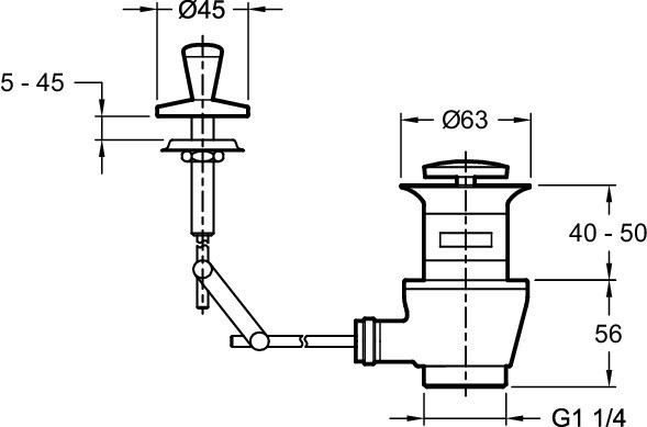 Донный клапан Jacob Delafon ОБЩАЯ КАТЕГОРИЯ E78225-CP