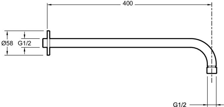 Настенный встраиваемый держатель для верхнего душа Jacob Delafon E10039-CP