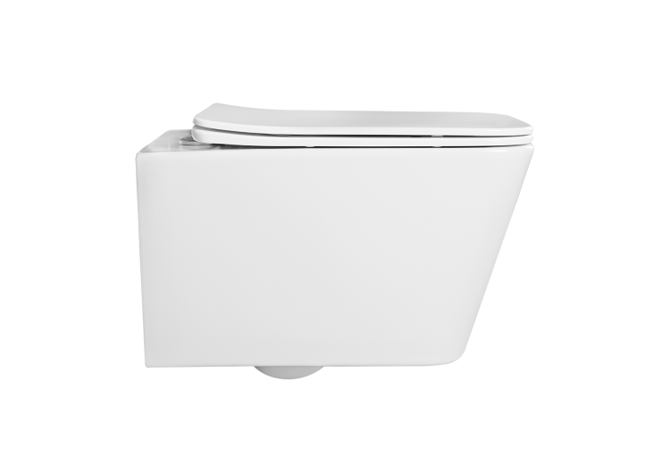 Унитаз подвесной безободковый Aquatek ЛИБРА NEW AQ0530N-00 525*360*290 мм, горизонтальный выпуск, тонкое сиденье с механизмом плавного закрывания, крепеж