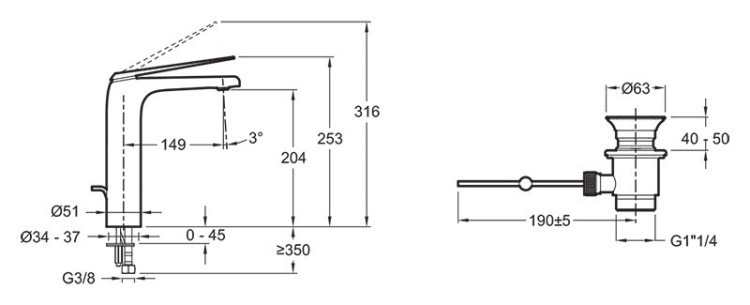 Смеситель для раковины Jacob Delafon Avid E97347-CP