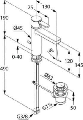 Смеситель для раковины Kludi Zenta 382640575