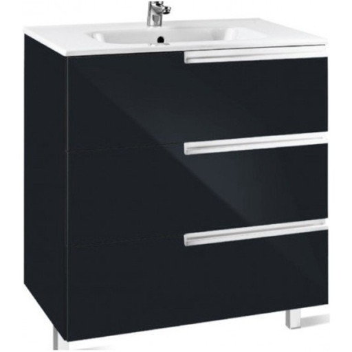 Тумба под раковину Roca Victoria Nord Black Edition 80 подвесная 3 ящика