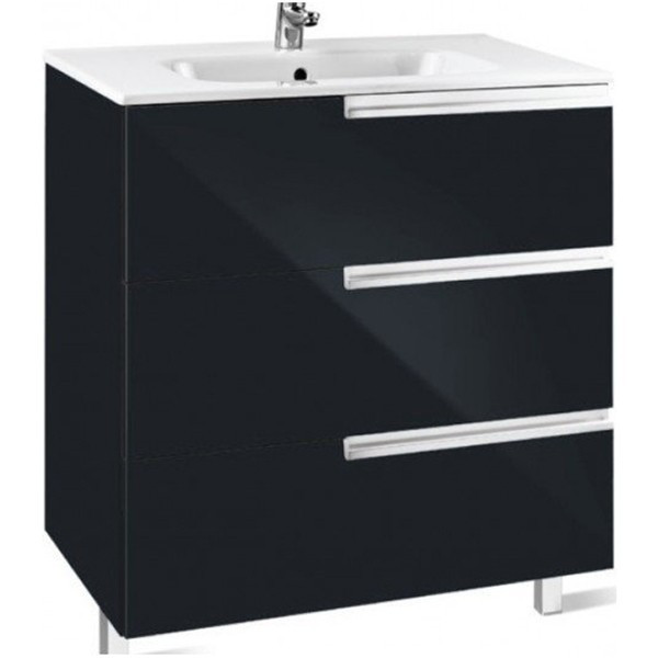 Тумба под раковину Roca Victoria Nord Black Edition 80 подвесная 3 ящика