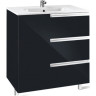 Тумба под раковину Roca Victoria Nord Black Edition 80 подвесная 3 ящика