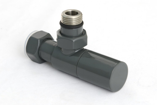 Вентиль Сунержа угловой цилиндр G 1/2&quot; НР х G 3/4&quot; НГ RAL 7043 Транспортный серый B