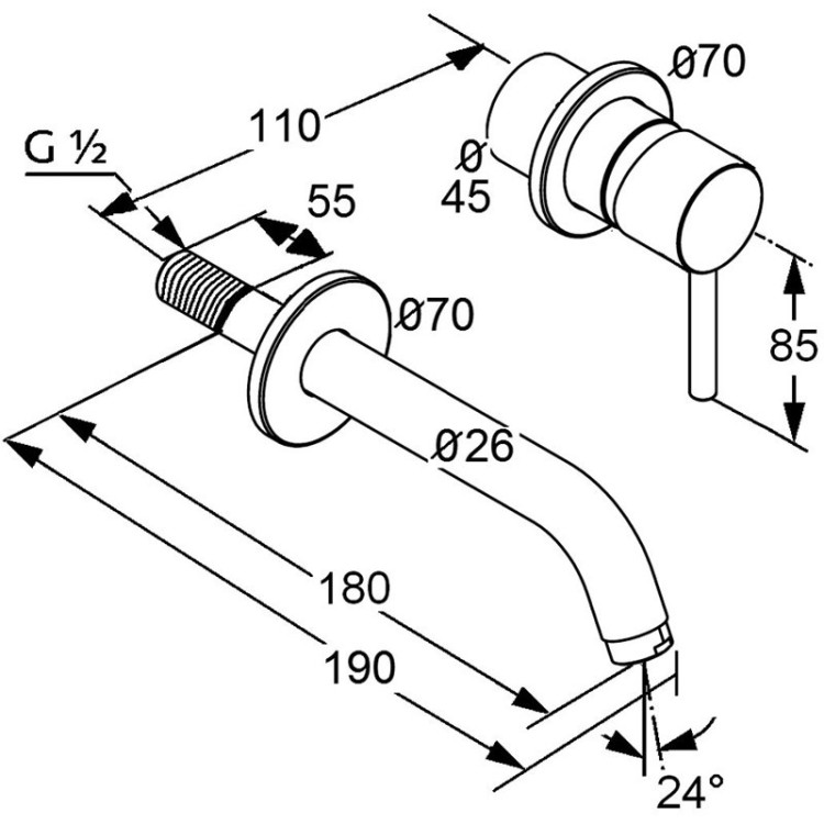 Смеситель для умывальника Kludi Bozz 382440576