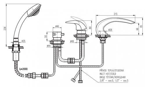 Каскадный смеситель Rav Slezak Dunaj D472.5P