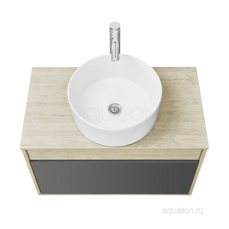 Тумба под раковину Aquaton Лофт Урбан 80 серый графит, дуб орегон 1A247601LQX60