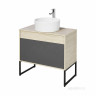 Тумба под раковину Aquaton Лофт Урбан 80 серый графит, дуб орегон 1A247601LQX60