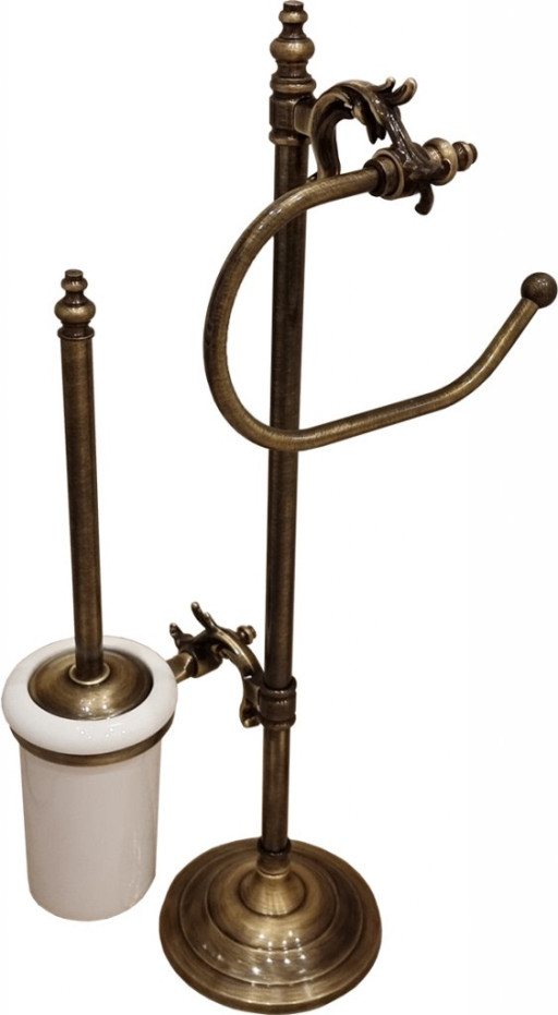 Стойка напольная для унитаза и биде с держателем щетки и туалетной бумаги 15х57 см ART&amp;MAX AM-1948-Br