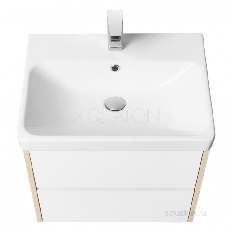 Тумба под раковину AQUATON Сканди 70 белая, дуб верона 1A251801SDB20