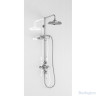 Душевая стойка с внешним термостатом на 2 выпуска, верхняя лейка 9', ХРОМ [BARC74 CHR + V17]
