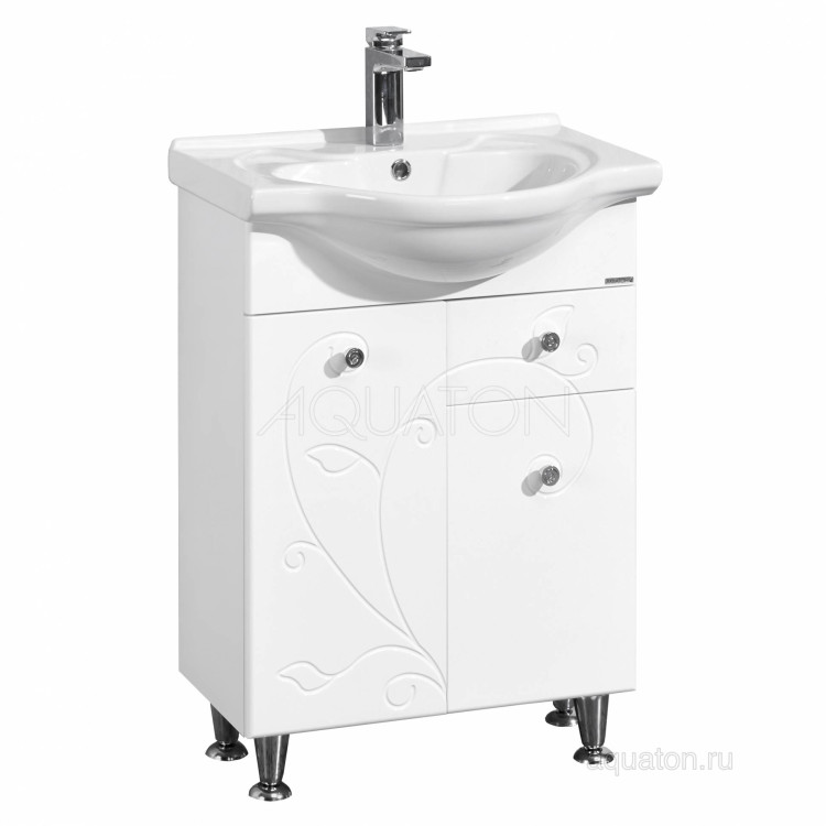 Тумба под раковину Aquaton Лиана 60 M белый 1A162901LL010