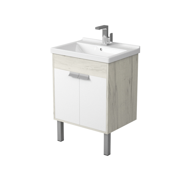 Тумба под раковину Aquaton Флай 60 белый, дуб крафт 1A237301FAX10