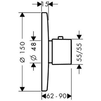 Смеситель для душа Hansgrohe Metris 31570000 с термостатом