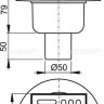 Сливной трап 105×105/50 мм прямой сток, решетка из нержавеющей стали, гидрозатвор мокрый Alcadrain APV2