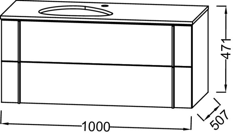 Тумба 100 см для раковины-чаши, ореховое дерево Jacob Delafon NOUVELLE VAGUE EB3040-E16