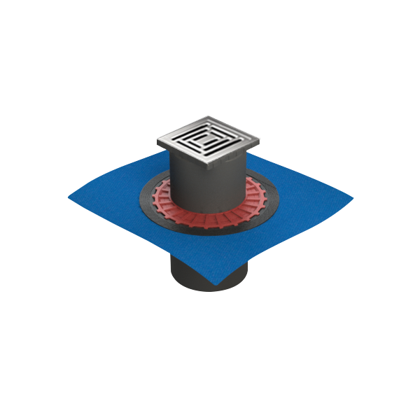 Душевой трап Square 15x15 см, вертикальный, матовый хром