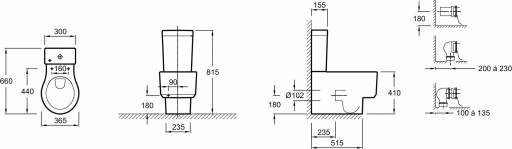 Унитаз «vario» 66 x 36,5 см, устанавливаемый вплотную к стене Jacob Delafon VIRAGIO 4449K-00