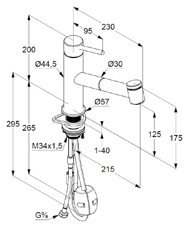 Смеситель для кухни Kludi Steel 44851F860 с выдвижным изливом