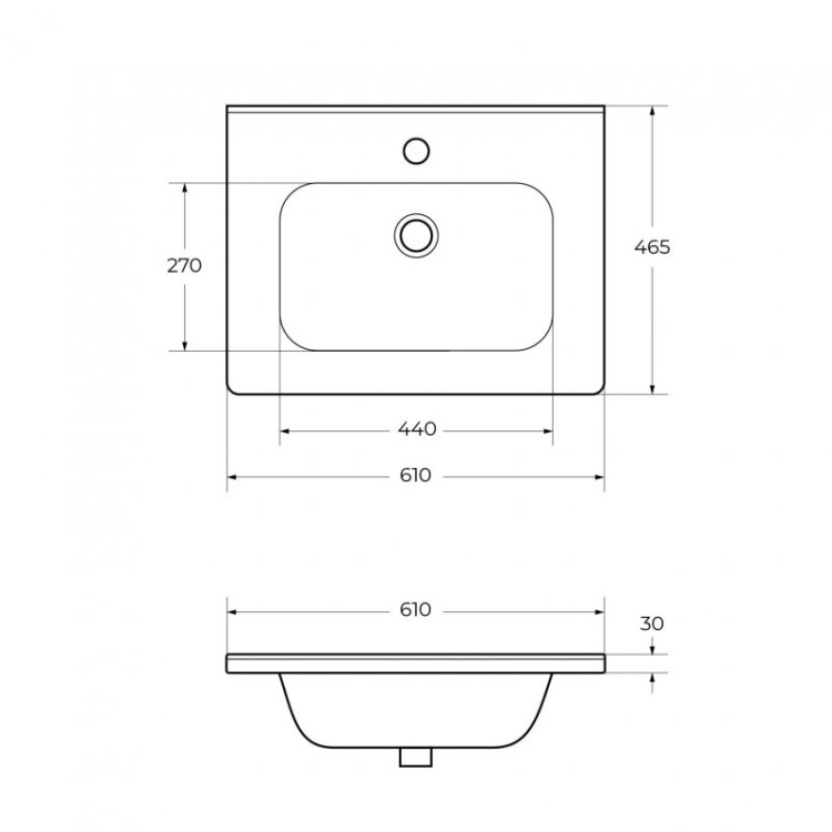 Керамическая раковина 610х460 мм BelBagno BB600ETL