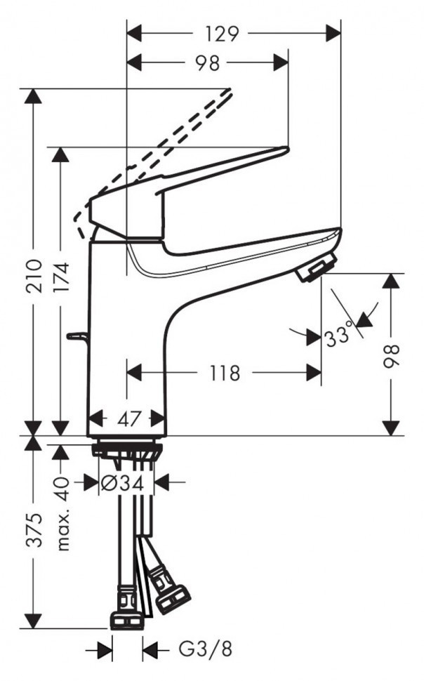Смеситель для раковины Hansgrohe Novus Loop 71081000