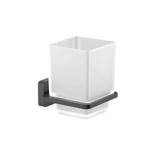 Стакан с держателем Aquatek матовый черный AQ4304MB Либра