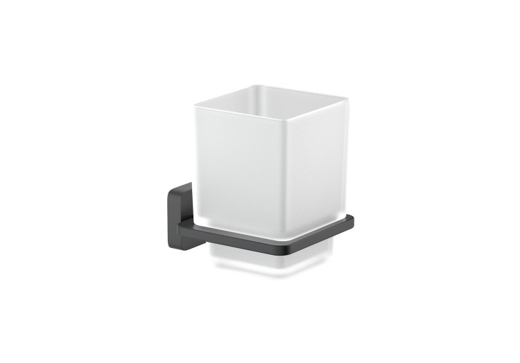 Стакан с держателем Aquatek матовый черный AQ4304MB Либра