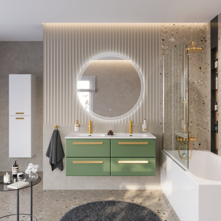 База под раковину подвесная с четырьмя выкатными ящиками для раковины с двумя чашами Cezares ECO-CER-N-1200-4C-SO-2-NCS-P