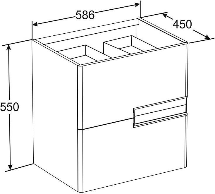 Тумба под раковину Roca Victoria Nord Ice Edition 60 подвесная 2 ящика