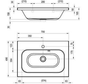Умывальник Ravak Chrome 700